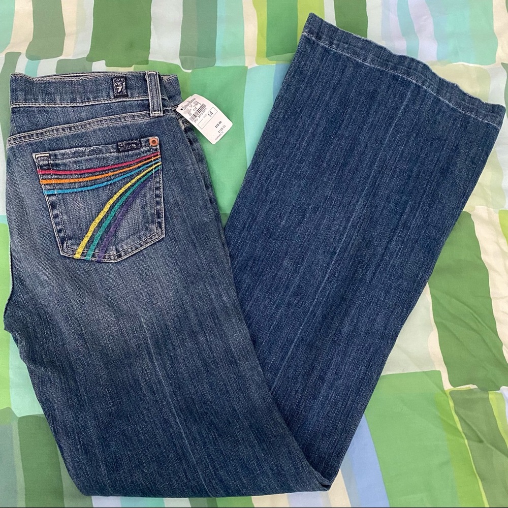 🌈 7 for All Mankind NWT Dojo flares Girl 14